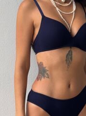 Cansoy Telsiz Desteksiz Lacivert Sütyen Takımı