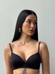 Cansoy Telsiz Desteksiz Siyah Sütyen Takımı