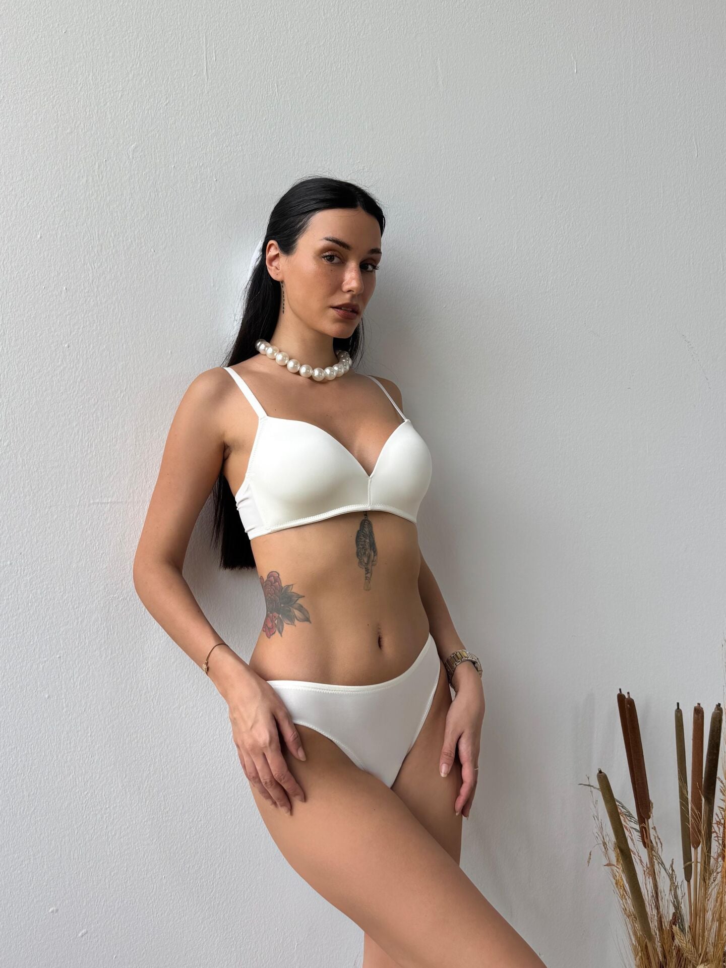 Cansoy Telsiz Desteksiz Ekru Sütyen Takımı