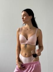 Cansoy Telsiz Desteksiz Pembe Sütyen Takımı