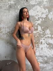 Cansoy Telsiz Desteksiz Pudra Sütyen Takımı