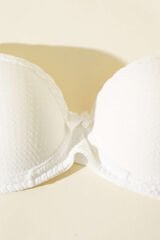 Jakarlı Dantel Detaylı Destekli Sütyen Ekru