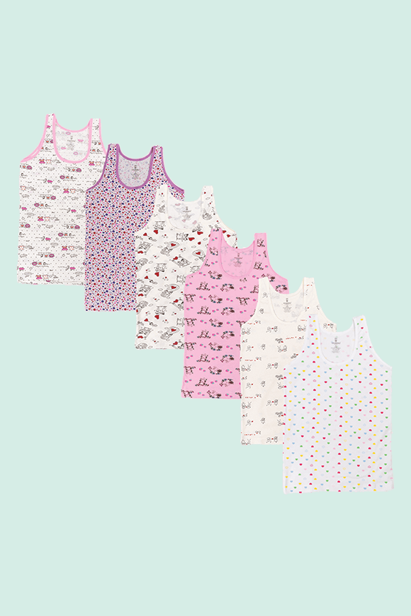 Ceylanoğlu 6'lı Paket Kız Çocuk Empirme Geniş Askılı Atlet