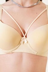 Destekli Çapraz İpli Kurdeleli Mikro Sütyen Ten