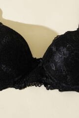Dantelli Destekli Sütyen Siyah