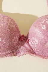 Dantelli Destekli Sütyen Gül Kurusu